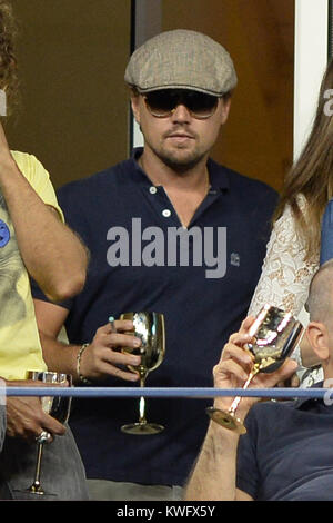 FLUSHING, NY - SEPTEMBER 03: Leonardo DiCaprio day nine of the 2013 US Open at USTA Billie Jean King National Tennis Center September 3, 2013 in the Flushing neighborhood of the Queens borough of New York City.    People:  Leonardo DiCaprio Stock Photo