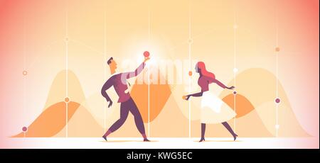 Professionals analyze big data and planning the strategy Stock Vector