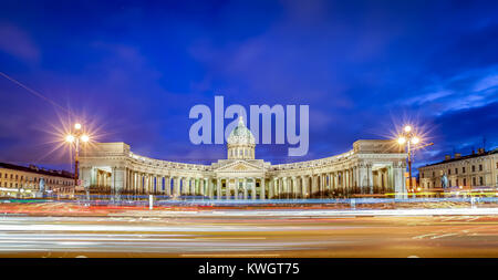 Kazan Cathedral or Kazanskiy Kafedralniy Sobor (Russian: Каза́нский кафедра́льный собо́р), also known as the Cathedral of Our Lady of Kazan, is a cath Stock Photo