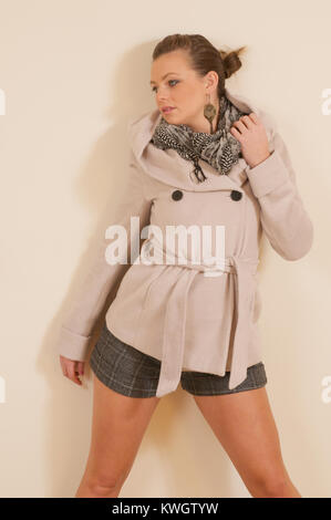 beautiful girl wearing e jacket in the forest Stock Photo - Alamy