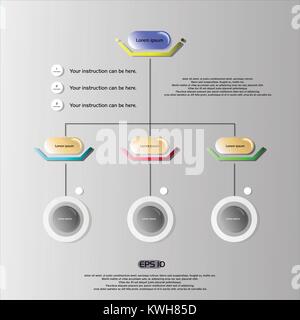Infographics chart with colorful instruction and copy space background, illustration vector eps10 Stock Vector