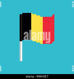 Belgium Pixel flag. Pixelated banner belgian. political bit icon. Vector illustration Stock Vector