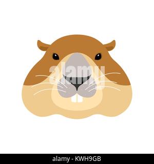 Groundhog face. Woodchuck head. Marmot. Vector illustration Stock Vector