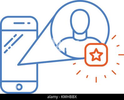 Add a friend - favourite user icon on smartphone Stock Vector