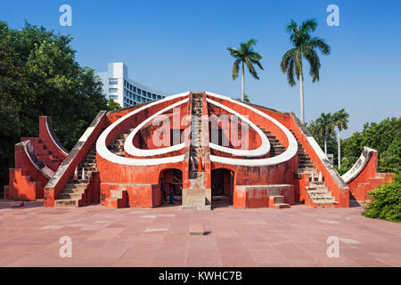 The Jantar Mantar is located in the modern city of New Delhi, India Stock Photo