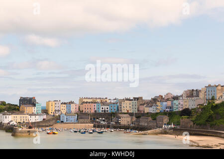 An image of the beautiful harbour at Tenby, Pembrokeshire, South Wales, UK Stock Photo