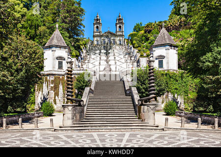 Bom Jesus do Monte is a Portuguese sanctuary near Braga, Portugal Stock Photo