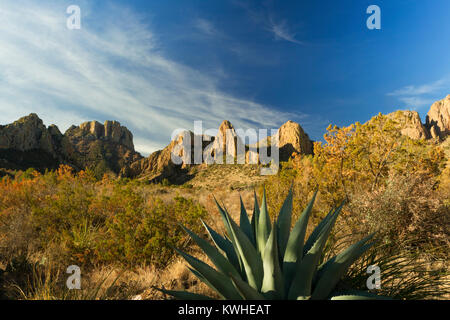 Mount Huffman (elev 6293) and two other peaks in Big Bend National Park, Texas Stock Photo