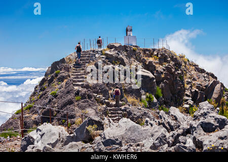 Pico Ruivo is the highest peak on the Madeira Island, Portugal Stock Photo