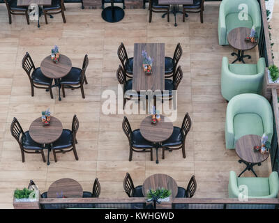 Above view of cafe in shopping mall Stock Photo