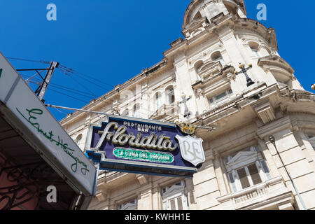 Havana, Cuba - June 27, 2017: Architecture view of the Floridita bar building, which was Ernest Hemingway favorite bar in Havana City Cuba - Serie Cub Stock Photo