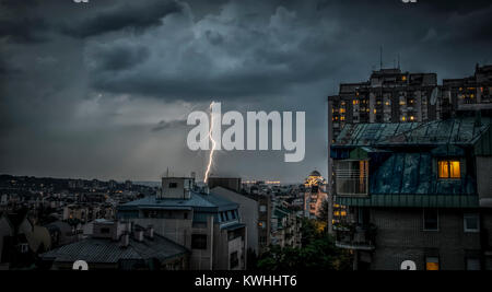 Storm over Belgrade Stock Photo