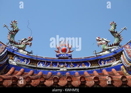 Roof of chinese temple in Lukang, Taiwan Stock Photo