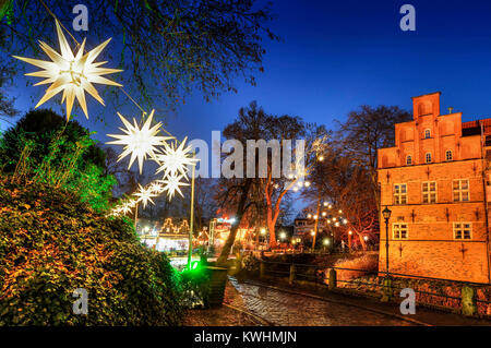 Christmas fair in the castle in mountain village, Hamburg, Germany, Europe, Weihnachtsmarkt am Schloss in Bergedorf, Deutschland, Europa Stock Photo