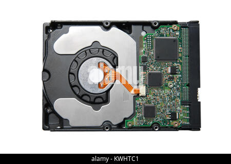 HDD, hard drive on white background, closeup Stock Photo