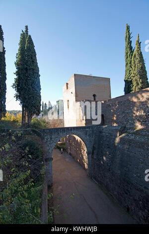 Alhambra islamic moorish palace architecture details in Granada, Andalucia, Spain Stock Photo