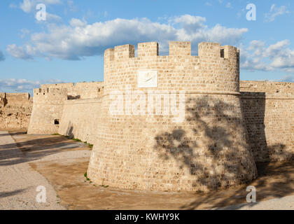 Othello Castle.  Othello Castle is a 14th century castle in Famagusta in the Turkish Republic of Northern Cyprus. Stock Photo