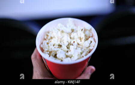 Pop corn ready to eat in the cinema Stock Photo
