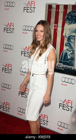 HOLLYWOOD, CA - NOVEMBER 03:   Hilary Swank attends AFI Fest 2011 Opening Night Gala World Premiere Of 'J. Edgar'at Grauman's Chinese Theatre on November 3, 2011 in Hollywood, California.   People:  Hilary Swank Stock Photo