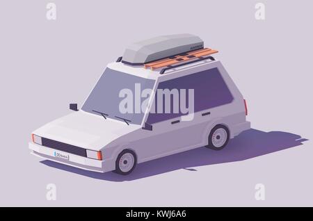 Vector low poly estate car Stock Vector