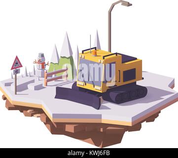 Vector low poly snowcat Stock Vector
