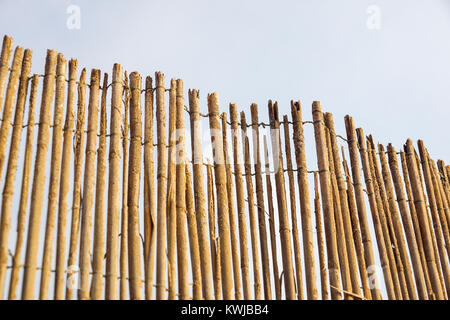 bamboo fence background on the beach Stock Photo