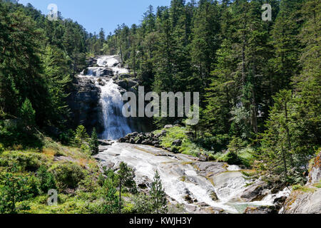 Waterfalls near Pont d'Espagne, Cauterets, Pyrenees National Park, France Stock Photo