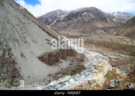 River and snow mountain near Samdo in Nepal Stock Photo - Alamy