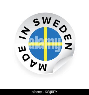 Made in Sweden sticker tag Stock Vector