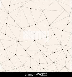 Abstract triangle background, dots connected with dashed lines, Vector Illustration Stock Vector