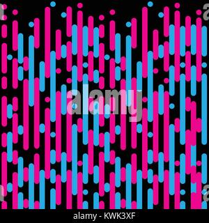 Vector pink and blue Irregular rounded lines vertical halftone transition abstract background pattern Stock Vector