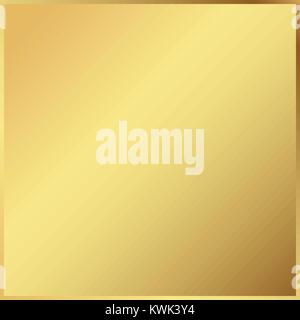 Gold background in frame. Light realistic, metallic golden gradient template. metal decoration. Vector Illustration Stock Vector