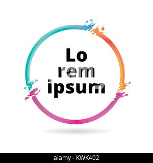 Abstract colorful circle geometric or frame. Abstract splash, liquid shape. Background for poster, cover, banner, magazine, placard. Logo design, Vect Stock Vector