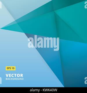 Abstract background. Origami and polygon geometric blue color overlap paper layer with copy space for text and message artwork design Stock Vector