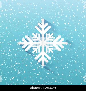Blue winter christmas background, Snowflakes on blue background, Xmas, New year, Vector illustration Stock Vector