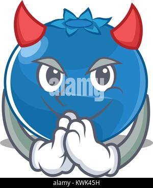 Devil blueberry character cartoon style Stock Vector