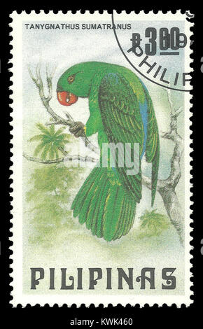 Philippines - stamp printed in1984, Issue Fauna, Series Parrots ...