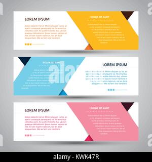 Simple Three Color Abstract Banner Stock Vector