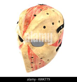 Scary hockey Halloween mask on white. 3D illustration Stock Photo