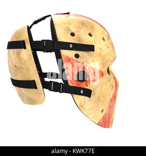 vintage hockey mask on white. 3D illustration Stock Photo