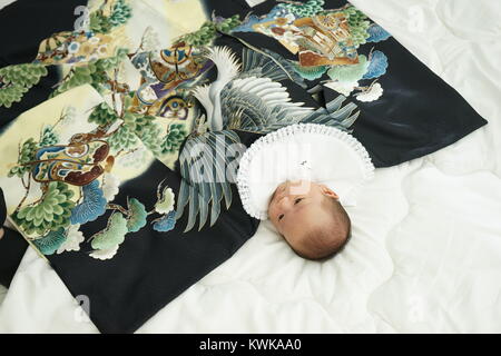 miyamairi is traditional celebration for baby in japan Stock Photo