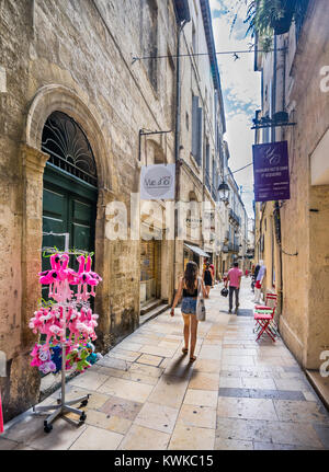 France, Hérault department, Montpellier, Rue de l'Ancien Courrier, narrow street in the historic center of the city Stock Photo