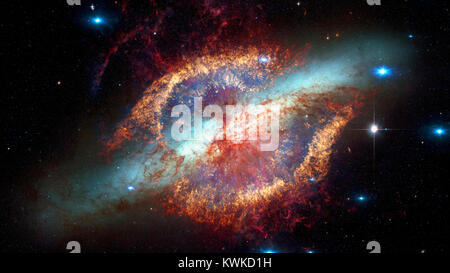 Fiery explosion in space. Abstract illustration of universe. Elements ...