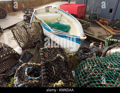 Eleanor Storm Newquay Harbour damage Stock Photo