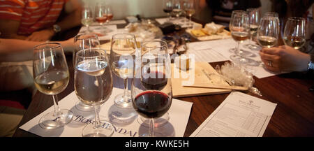 Wine tasting at Boschendal winery, Groot Drakenstein, Franschhoek, South Africa. Stock Photo