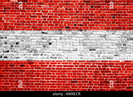 Flag of Austria painted on brick wall, background texture Stock Photo