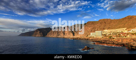 Acantilados de Los Gigantes ('Cliffs of the Giants') are vertical cliffs along the western coast of Tenerife. They are vertical walls reaching heights Stock Photo