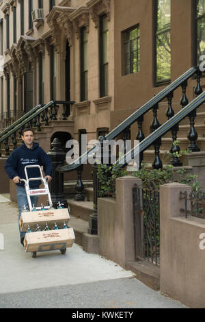 Seltzer delivery man Park Slope Brooklyn NY Stock Photo