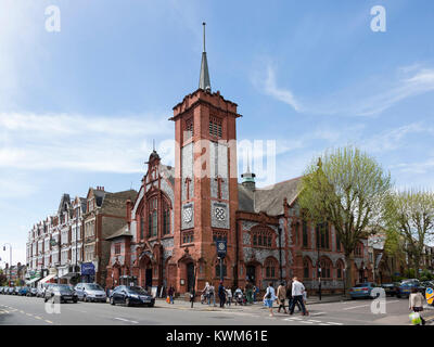 Muswell Hill Broadway with a former church, Muswell Hill, London, England, United Kingdom Stock Photo