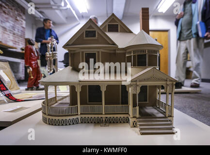 Davenport, Iowa, USA. 13th July, 2017. A model of Bix Beiderbecke's grandparents' home is seen at the Bix Beiderbecke Museum and Archive in the River Music Experience in Davenport on Thursday, July 13, 2017. The new museum honors the life and music of Bix Beiderbecke and features many original artifacts related to Beiderbecke and his colleagues. Credit: Andy Abeyta, Quad-City Times/Quad-City Times/ZUMA Wire/Alamy Live News Stock Photo